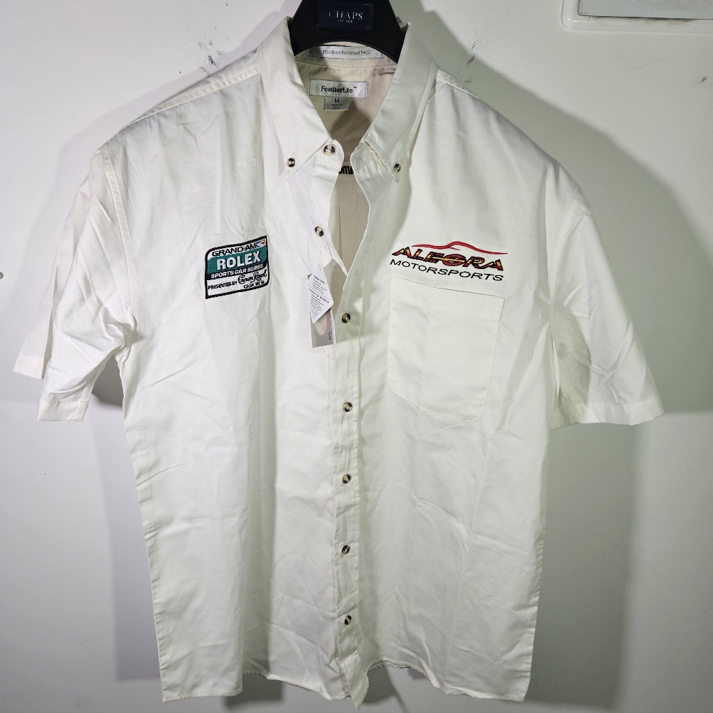 Nwt Allegra Motorsport Rolex Series Crown Royale Short Sleeve Button Down Shirt